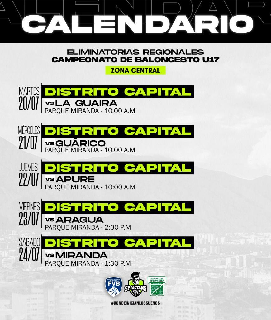 Calendario - Selección de Distrito Capital